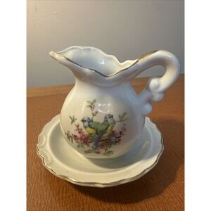 Vintage Original Porcelain Mini Creamer with Birds on Front & Back Made in Japan